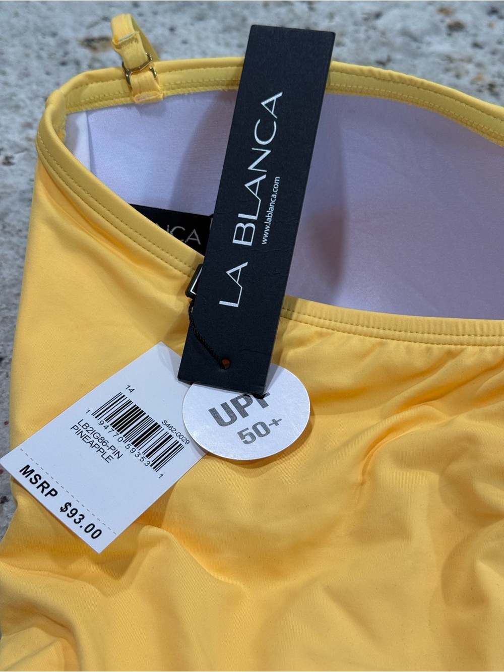 La Blanca Pineapple Yellow Ruched Swimsuit Tankini (Top Only) - Picture 5 of 7